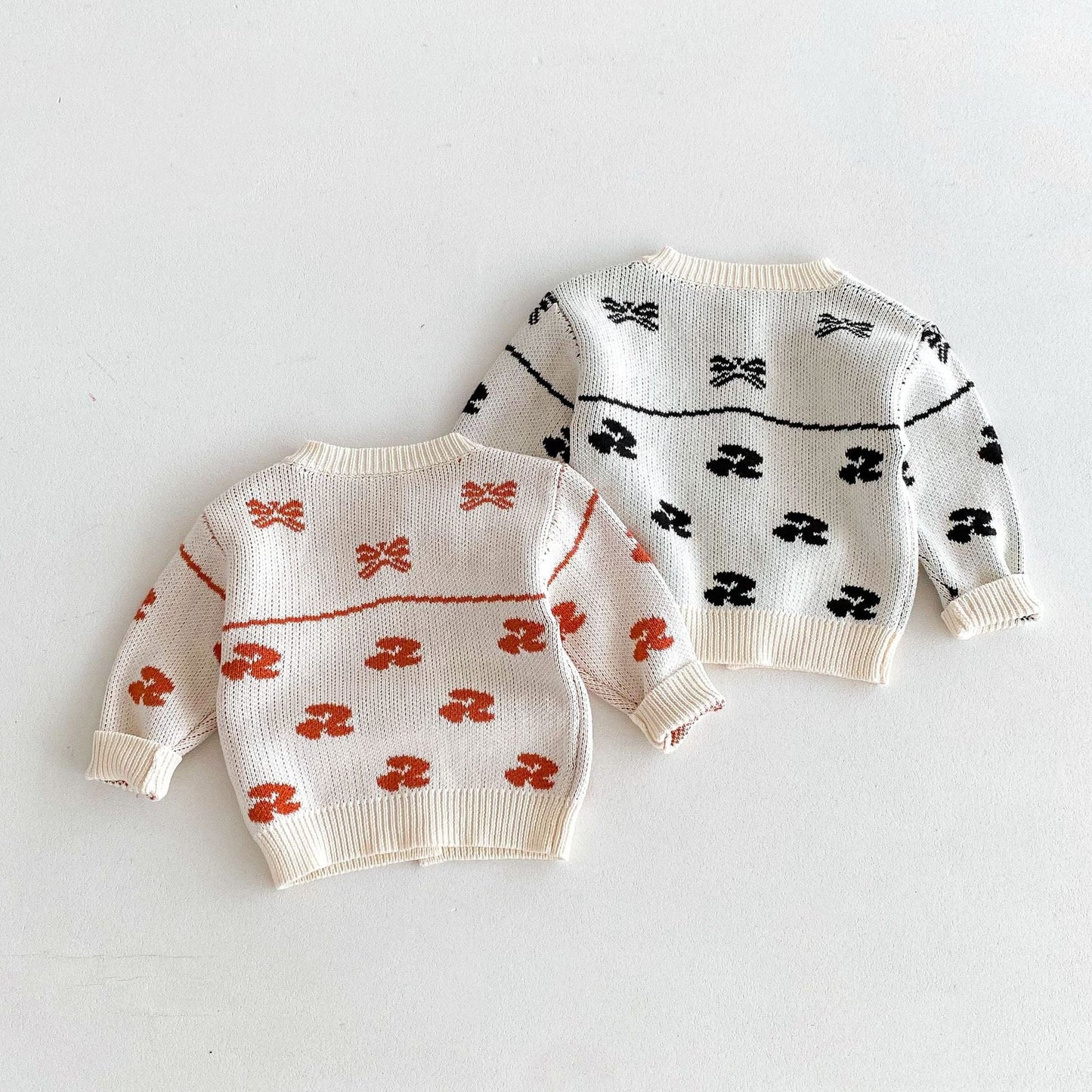 カーディガン・パーカー リボン刺繍ニットカーディガン【mh0010659】