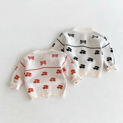 カーディガン・パーカー リボン刺繍ニットカーディガン【mh0010659】