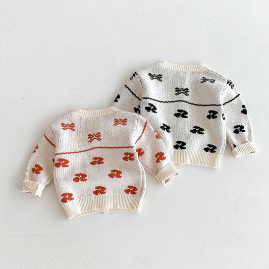 カーディガン・パーカー リボン刺繍ニットカーディガン【mh0010659】