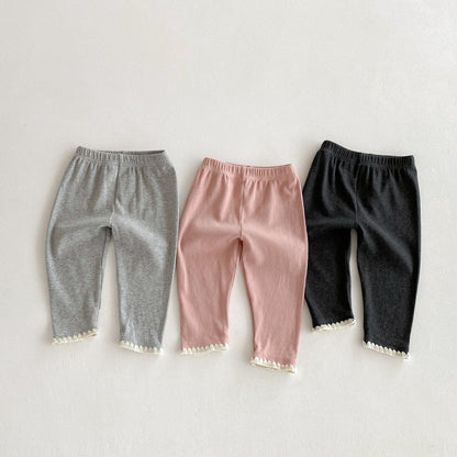 レギンスパンツ 裾レースレギンスパンツ【mh0010661】