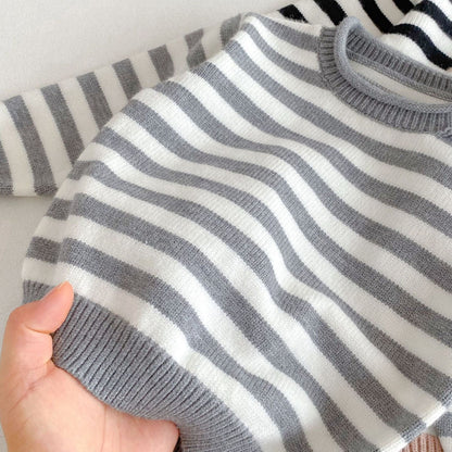 ニット・セーター ボーダー長袖ニットセータートップス【mh0010662】