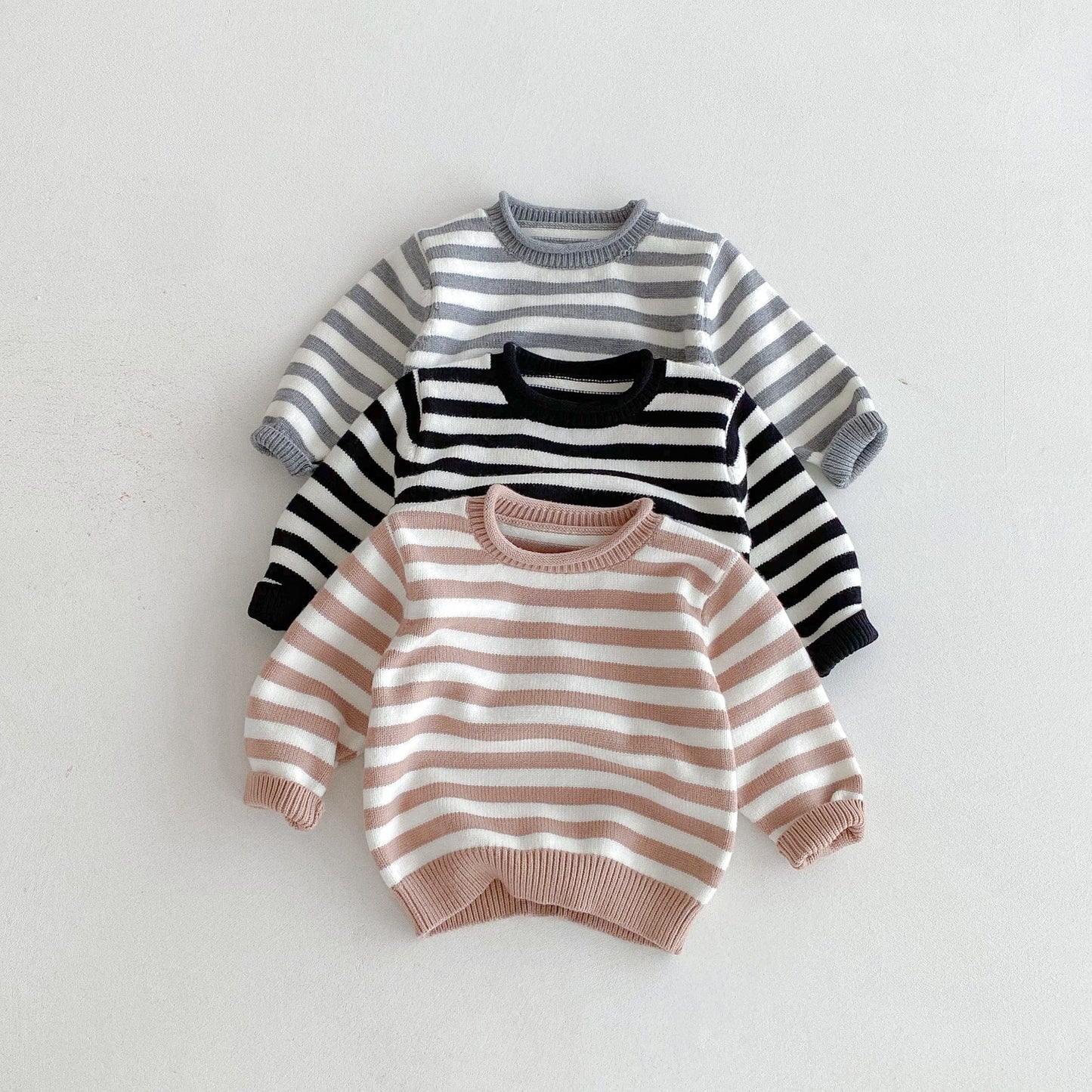 ニット・セーター ボーダー長袖ニットセータートップス【mh0010662】