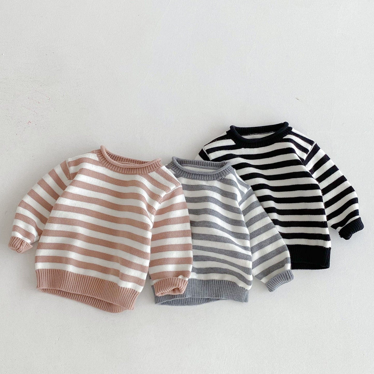 ニット・セーター ボーダー長袖ニットセータートップス【mh0010662】