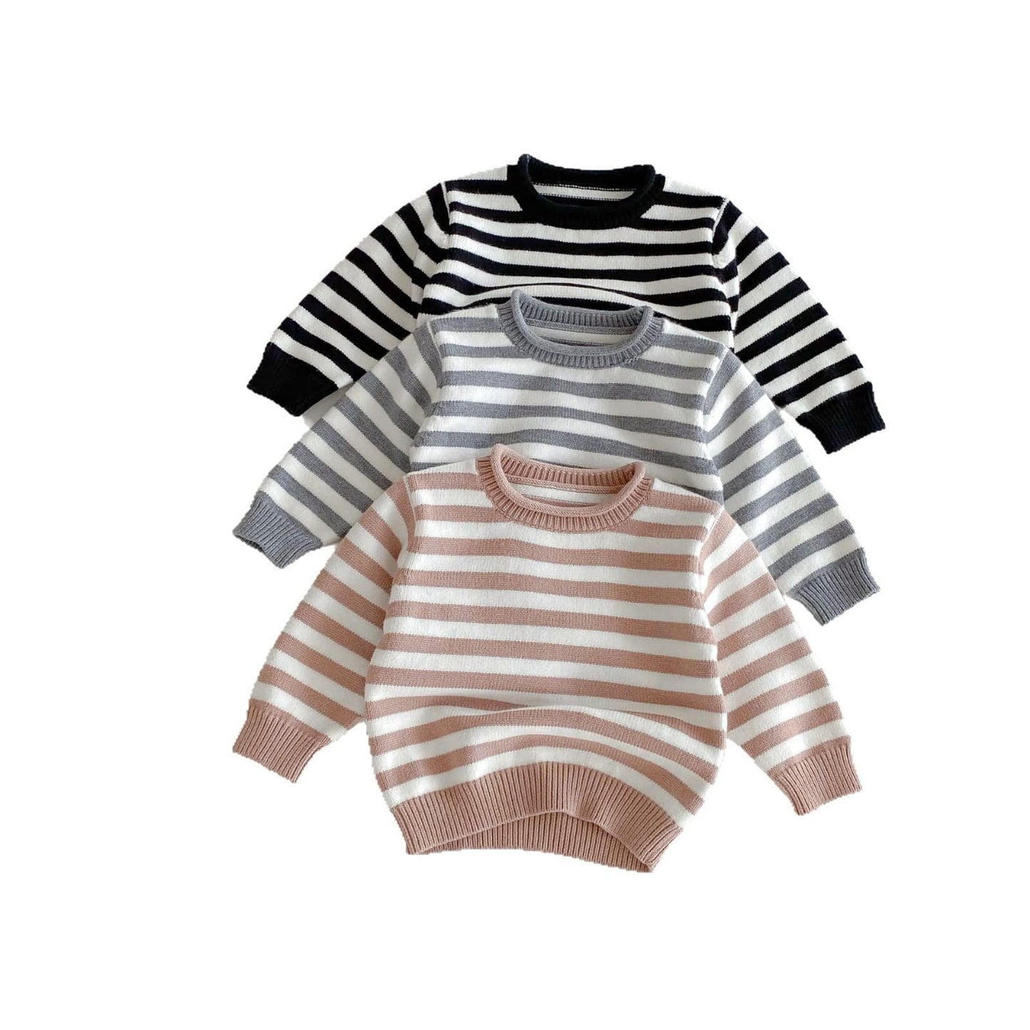 ニット・セーター ボーダー長袖ニットセータートップス【mh0010662】