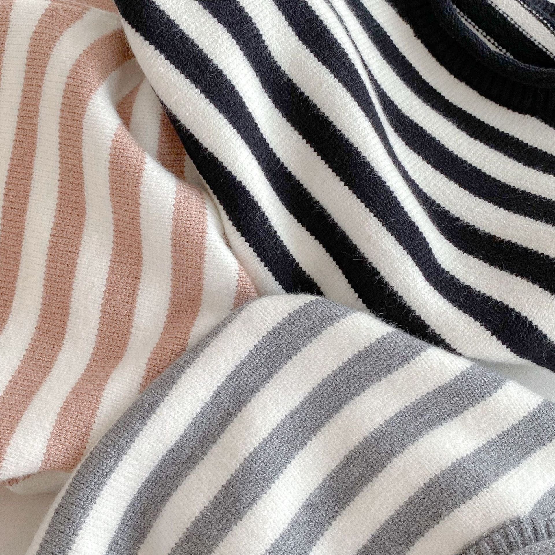 ニット・セーター ボーダー長袖ニットセータートップス【mh0010662】