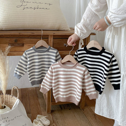 ニット・セーター ボーダー長袖ニットセータートップス【mh0010662】