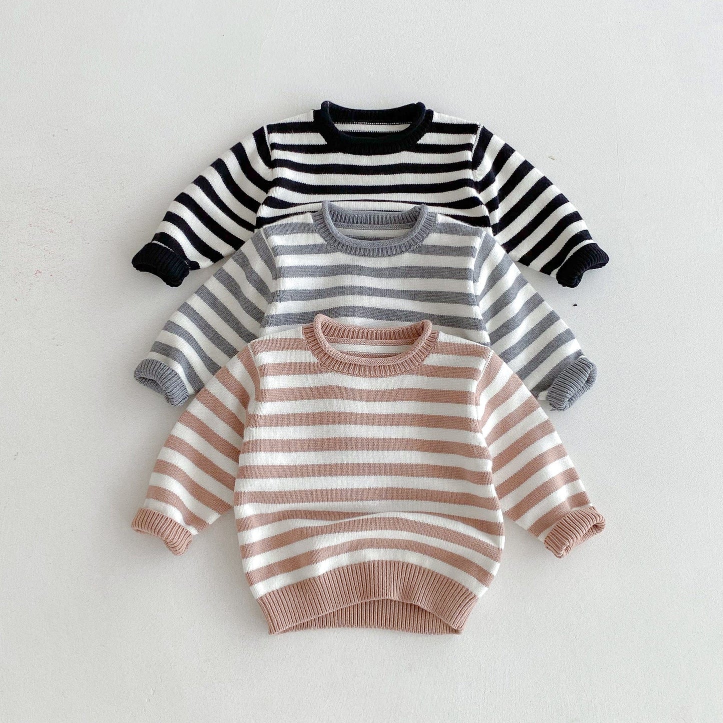 ニット・セーター ボーダー長袖ニットセータートップス【mh0010662】