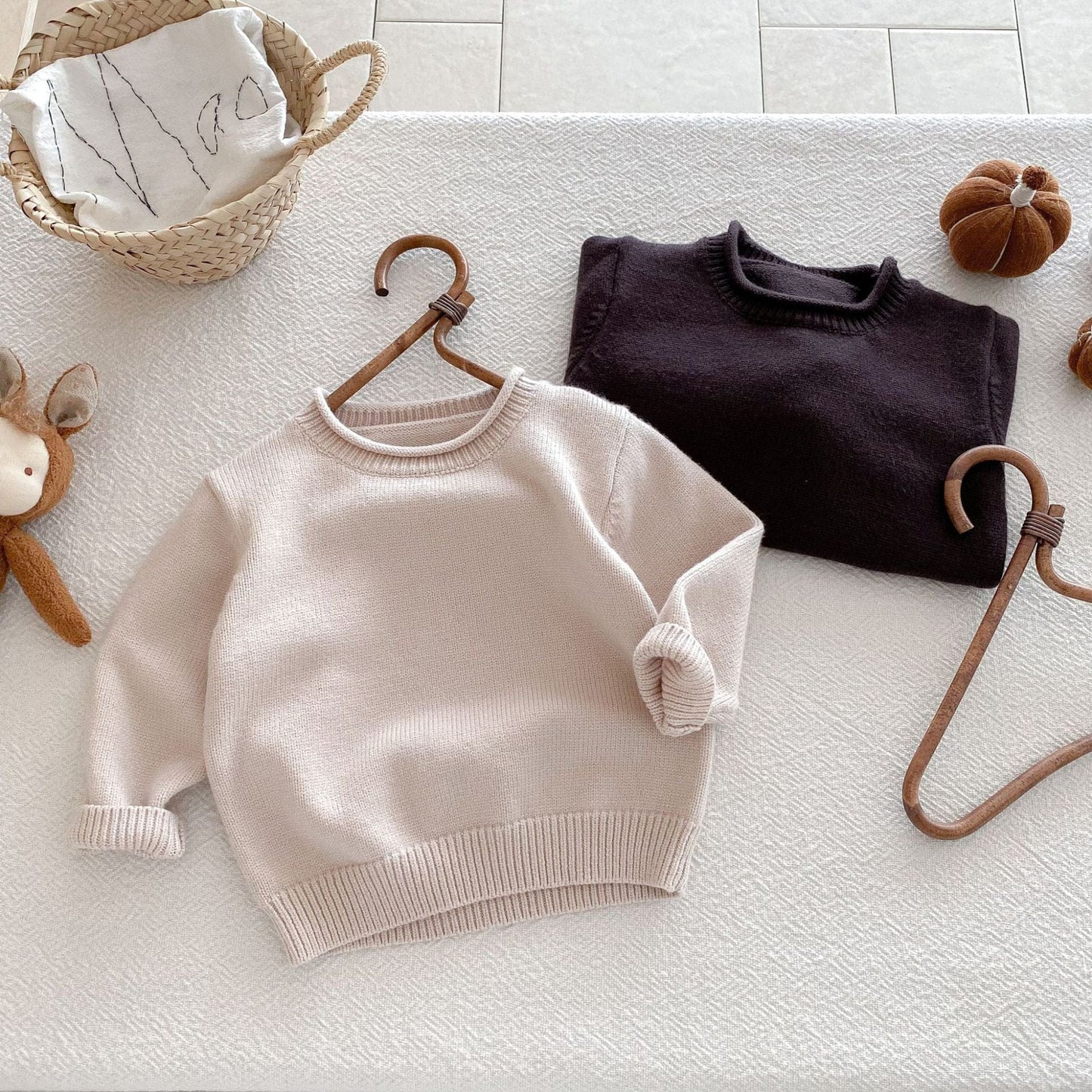 ニット・セーター 無地長袖ニットセータートップス【mh0010663】