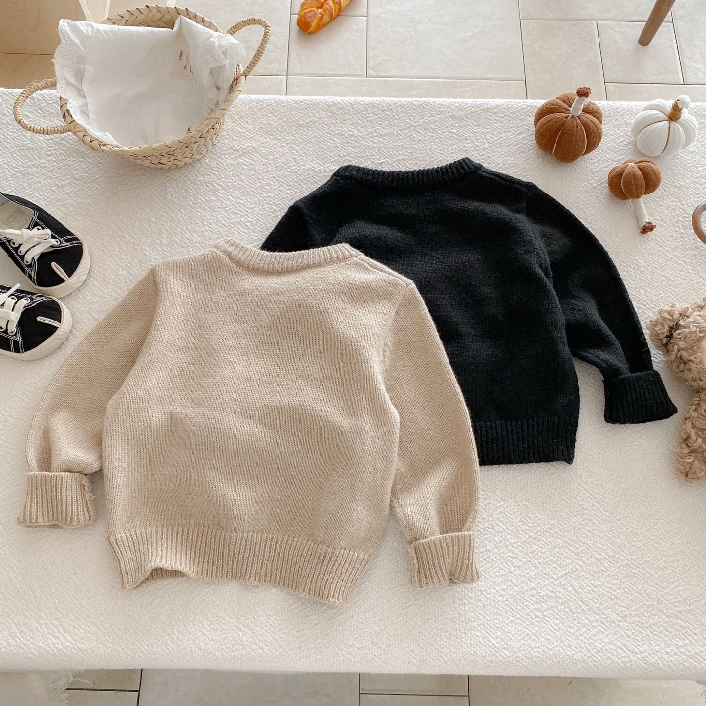 ニット・セーター きつね刺繍長袖ニットセーター【mh0010666】