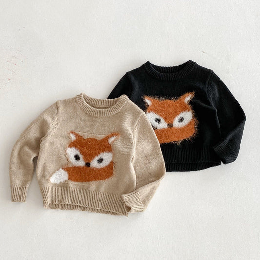 ニット・セーター きつね刺繍長袖ニットセーター【mh0010666】