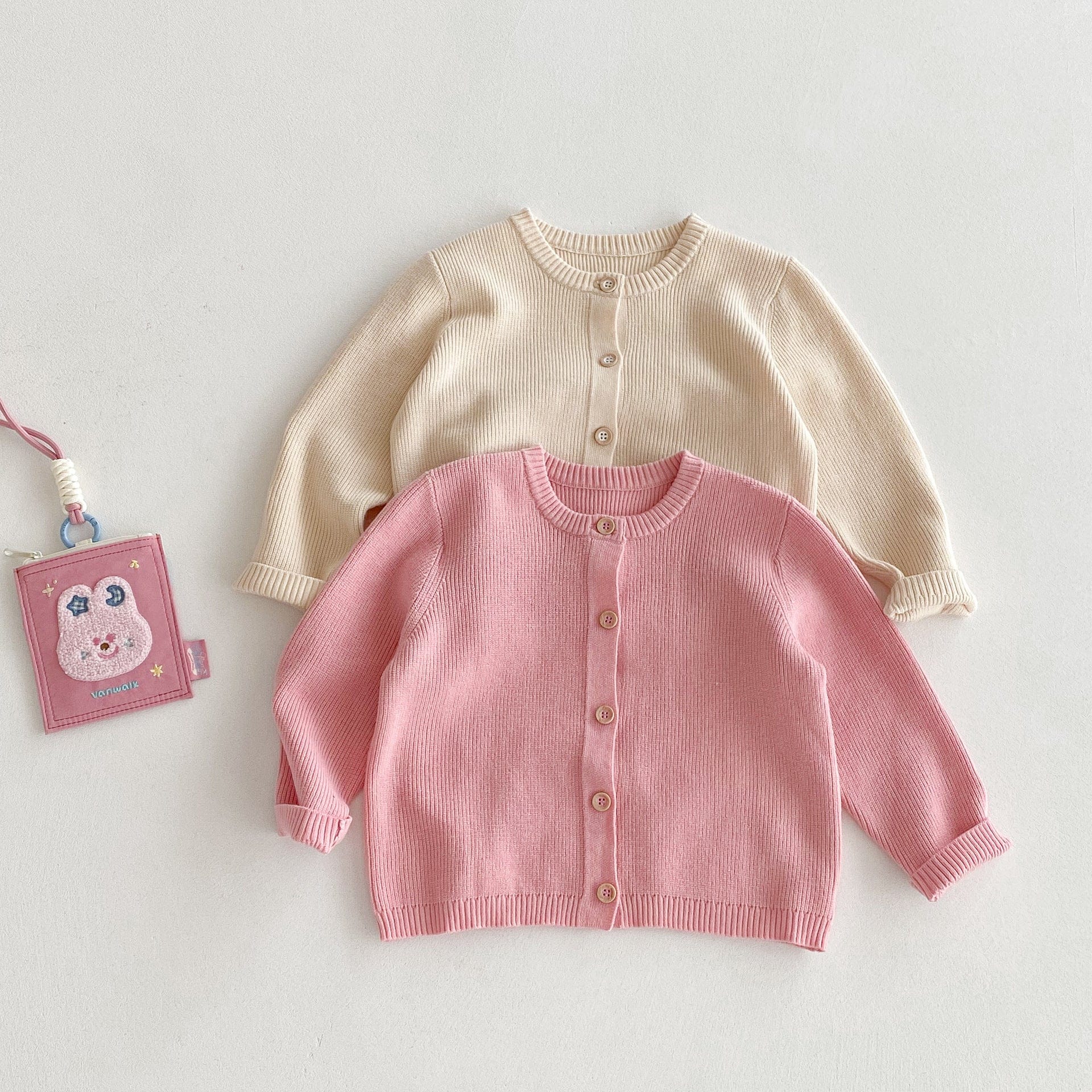 カーディガン・パーカー シンプルベーシック長袖ニットカーディガン【mh0010668】