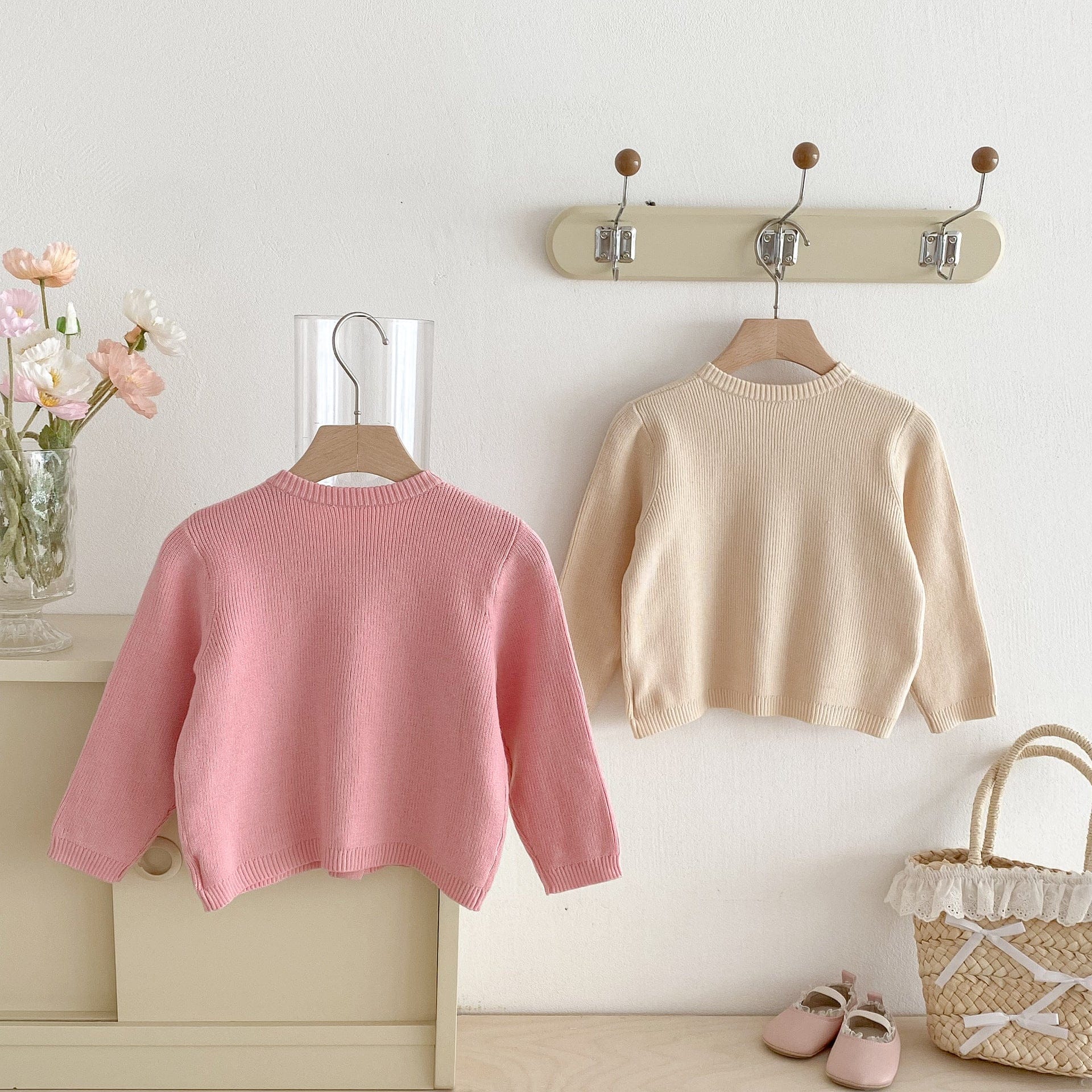 カーディガン・パーカー シンプルベーシック長袖ニットカーディガン【mh0010668】