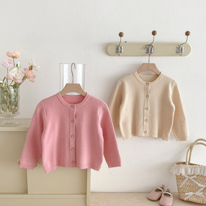 カーディガン・パーカー シンプルベーシック長袖ニットカーディガン【mh0010668】