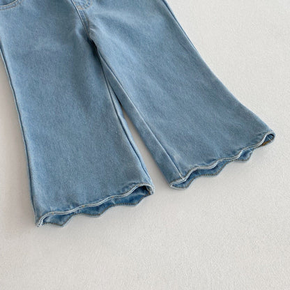 デニムパンツ メロフリル裾デニムパンツジーンズ【mh0010669】