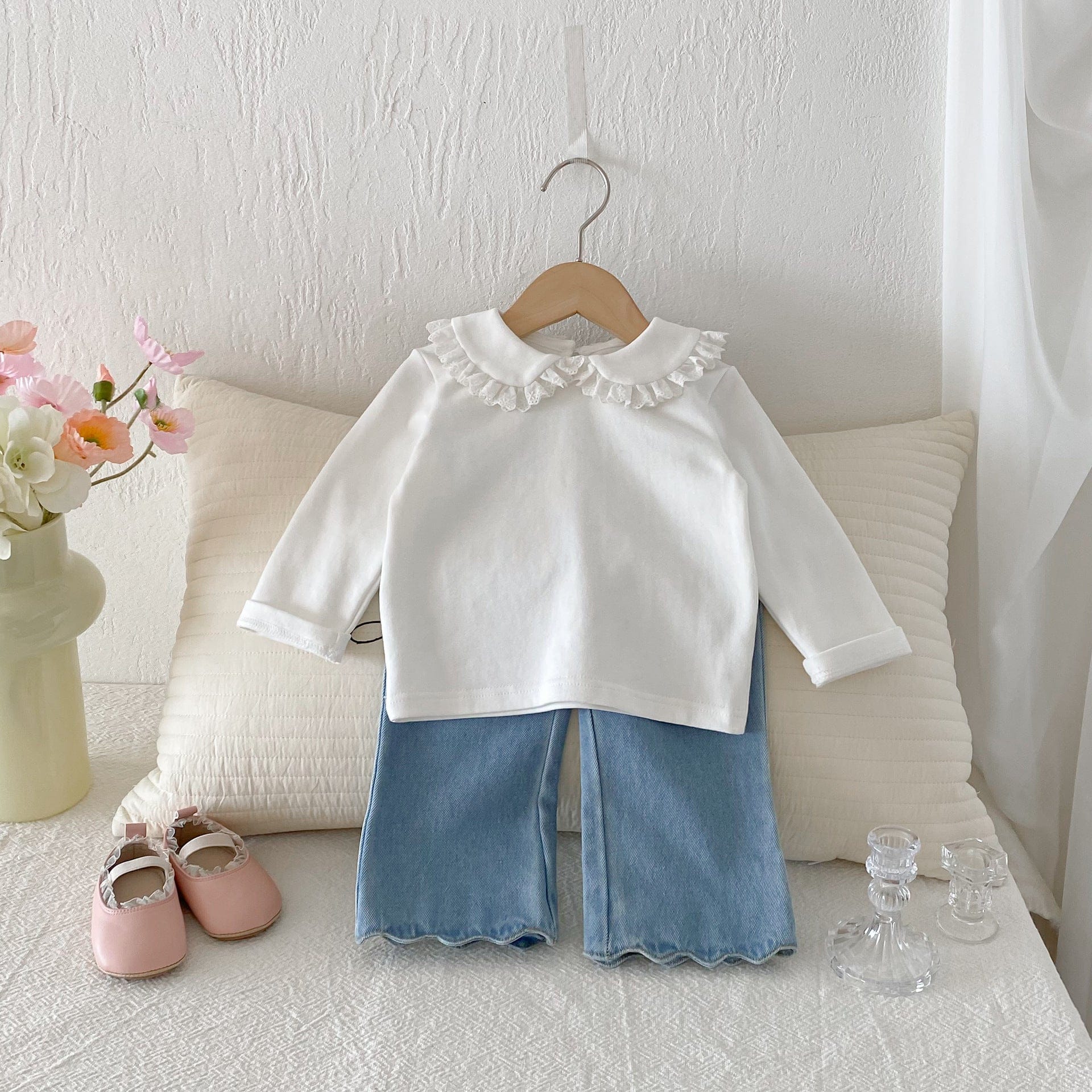 デニムパンツ メロフリル裾デニムパンツジーンズ【mh0010669】