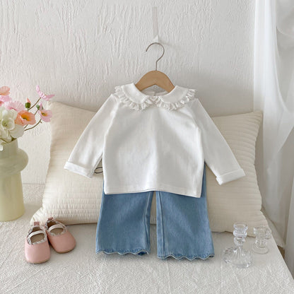 デニムパンツ メロフリル裾デニムパンツジーンズ【mh0010669】