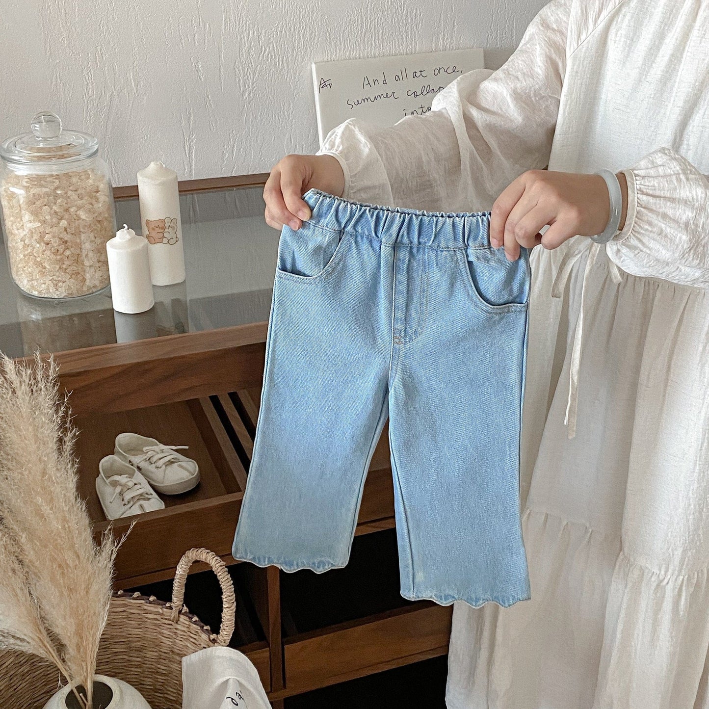 デニムパンツ メロフリル裾デニムパンツジーンズ【mh0010669】