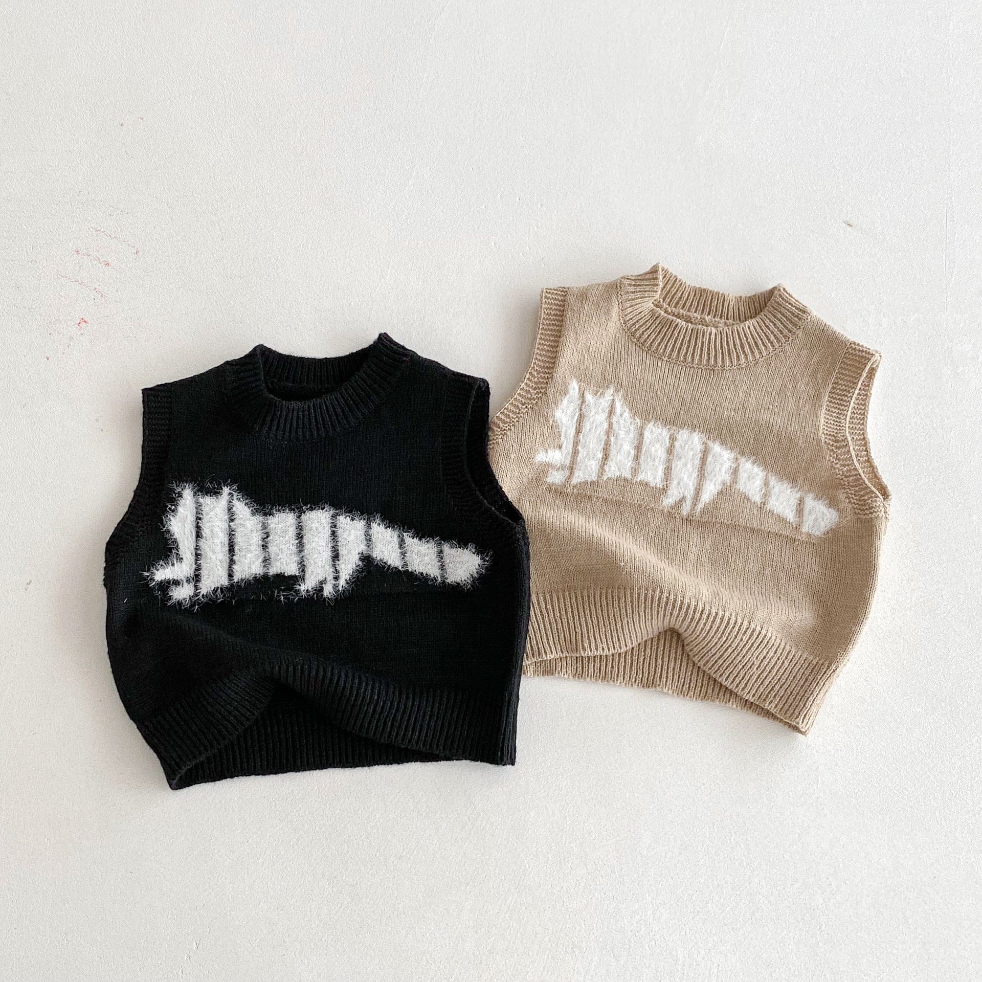 ベスト アニマルシルエットニットベスト【mh0010672】