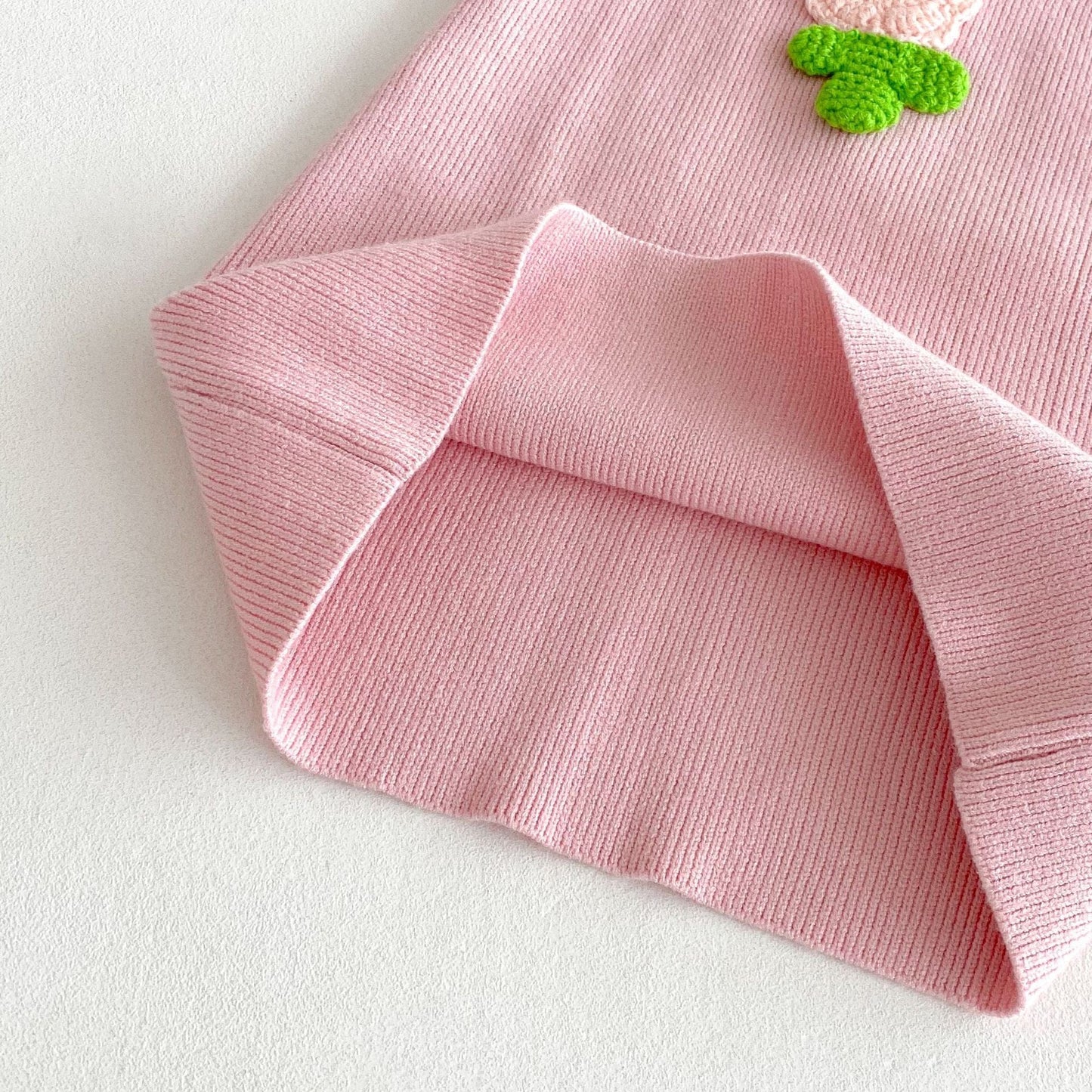 ノースリーブワンピース フラワーアップリケノースリーブニットワンピース【mh0010674】