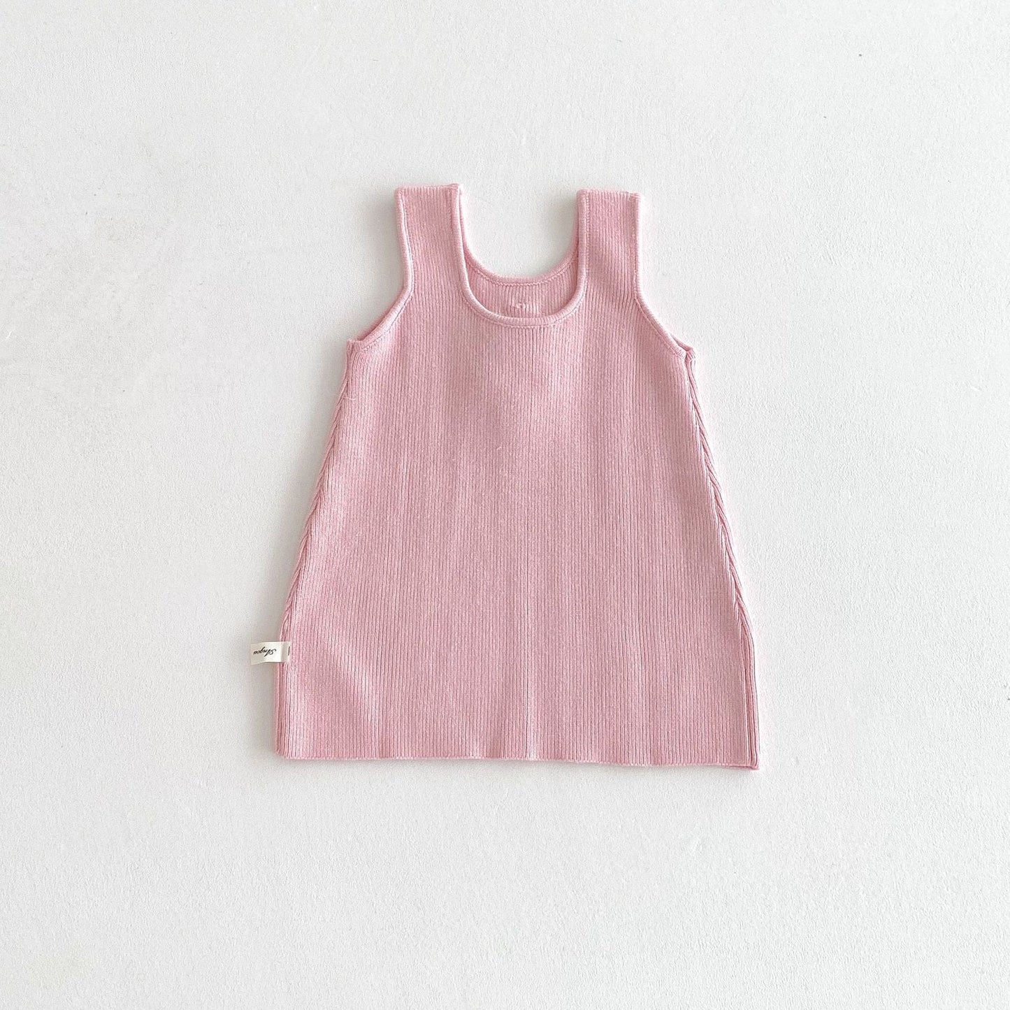 ノースリーブワンピース フラワーアップリケノースリーブニットワンピース【mh0010674】