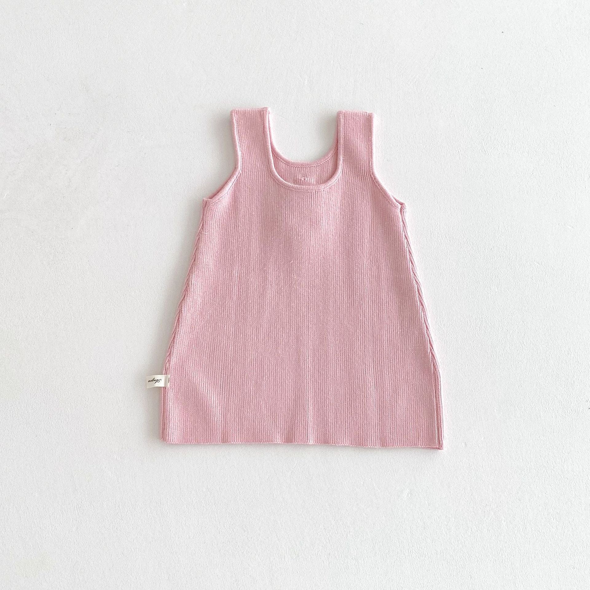 ノースリーブワンピース フラワーアップリケノースリーブニットワンピース【mh0010674】