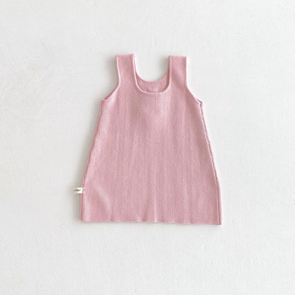 ノースリーブワンピース フラワーアップリケノースリーブニットワンピース【mh0010674】