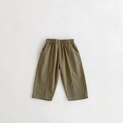 ロングパンツ・スウェットパンツ アースカラーシンプルデイリーロングパンツ【mh0010677】