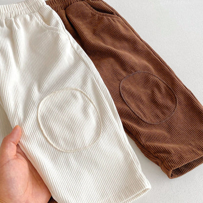 ロングパンツ・スウェットパンツ 膝パッチコーデュロイロングパンツ【mh0010678】