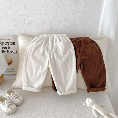 ロングパンツ・スウェットパンツ 膝パッチコーデュロイロングパンツ【mh0010678】