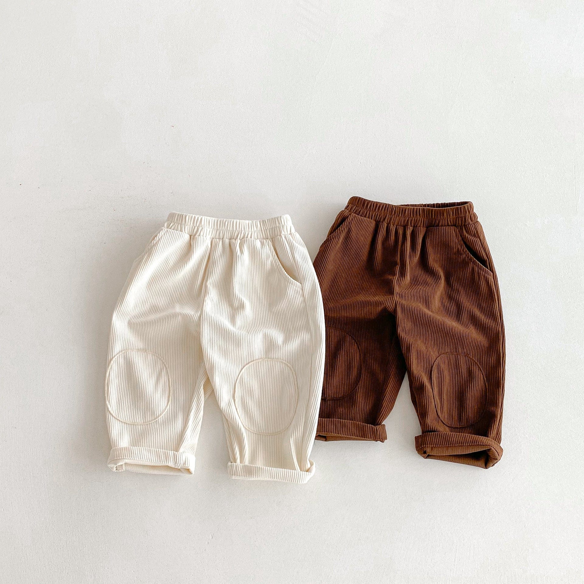 ロングパンツ・スウェットパンツ 膝パッチコーデュロイロングパンツ【mh0010678】