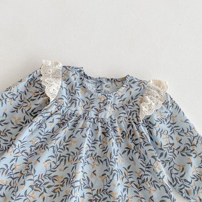 長袖ワンピース ショルダーレースフリル長袖ワンピース【mh0010681】