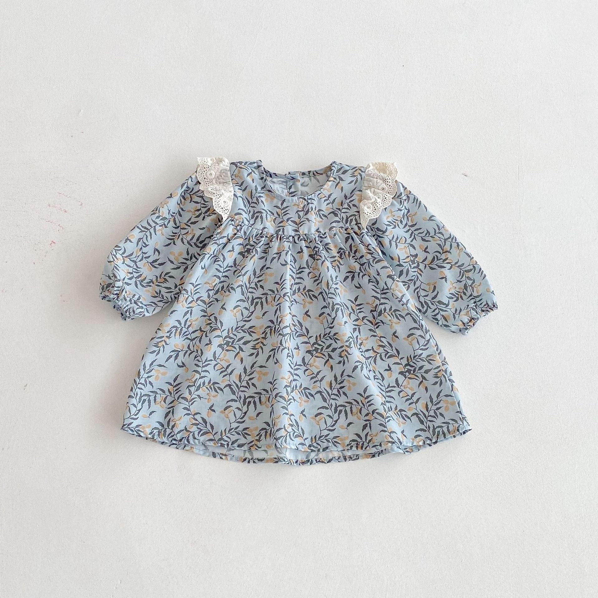 長袖ワンピース ショルダーレースフリル長袖ワンピース【mh0010681】