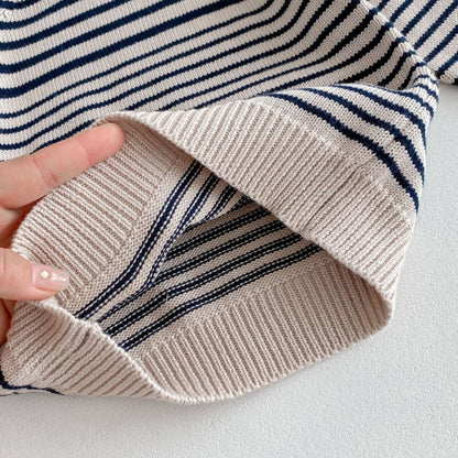 ニット・セーター ボーダーニットラグラン長袖セータートップス【mh0010683】