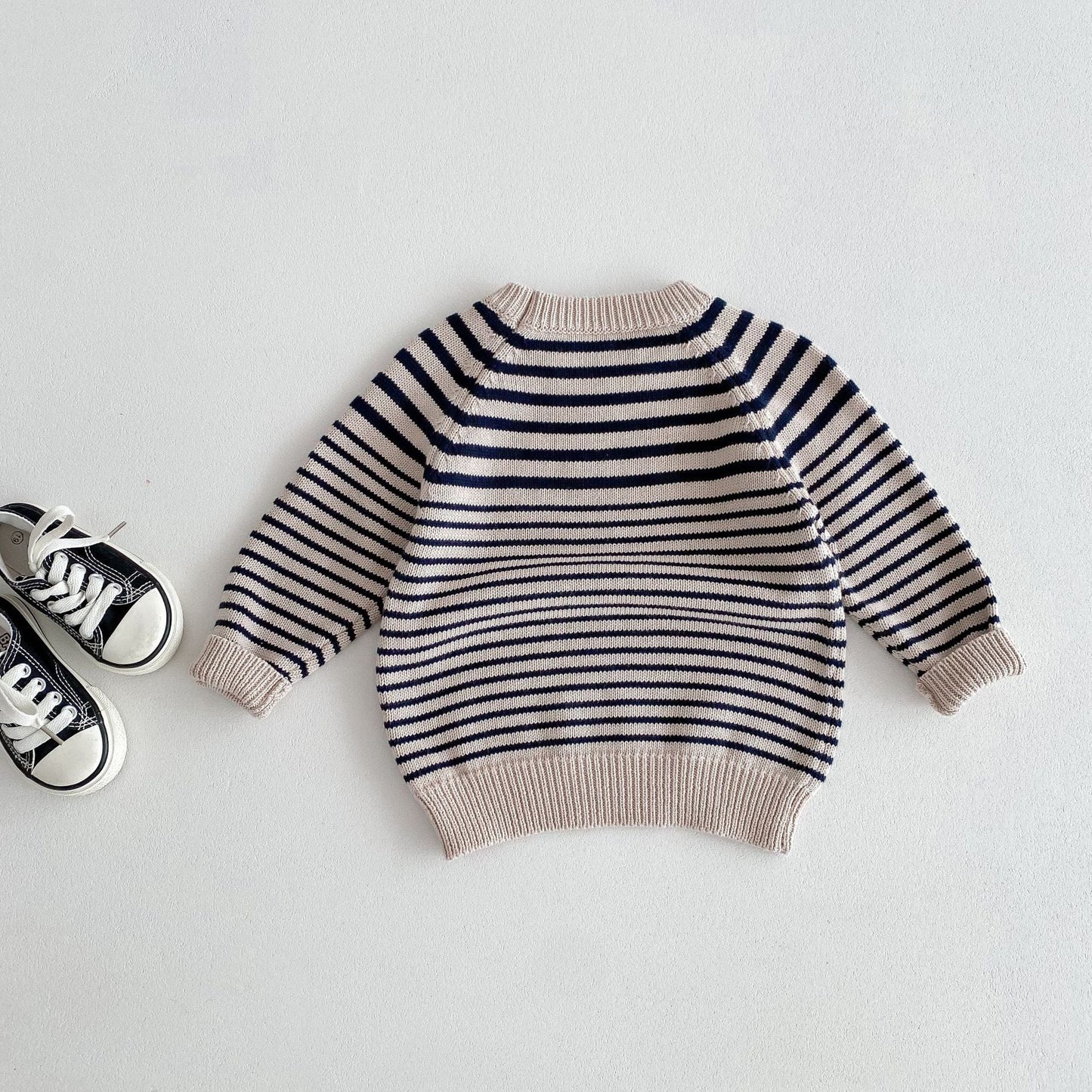 ニット・セーター ボーダーニットラグラン長袖セータートップス【mh0010683】