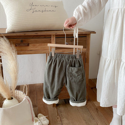 ロングパンツ・スウェットパンツ ロングパンツ コーデュロイ 裏ボア あったか レトロ ルーズシルエット 長ズボン【mh0011377】