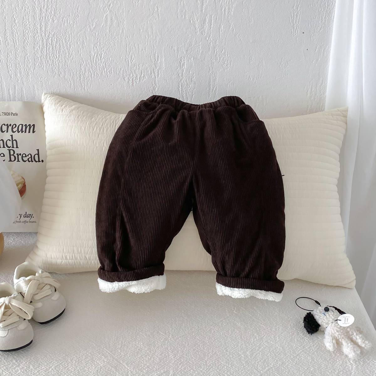 ロングパンツ・スウェットパンツ ロングパンツ コーデュロイ 裏ボア あったか レトロ ルーズシルエット 長ズボン【mh0011377】