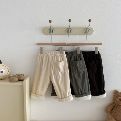 ロングパンツ・スウェットパンツ ロングパンツ コーデュロイ 裏ボア あったか レトロ ルーズシルエット 長ズボン【mh0011377】