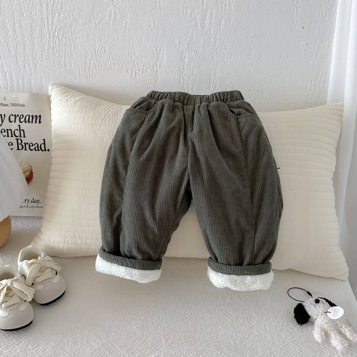 ロングパンツ・スウェットパンツ ロングパンツ コーデュロイ 裏ボア あったか レトロ ルーズシルエット 長ズボン【mh0011377】