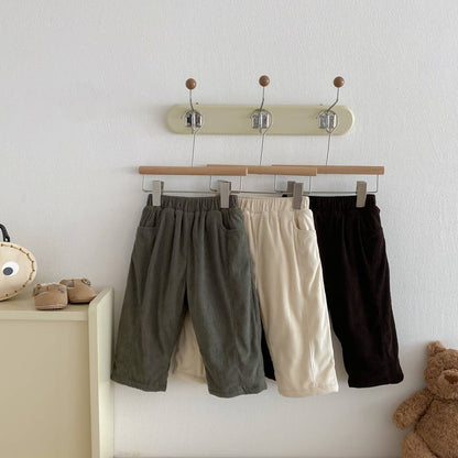 ロングパンツ・スウェットパンツ ロングパンツ コーデュロイ 裏ボア あったか レトロ ルーズシルエット 長ズボン【mh0011377】