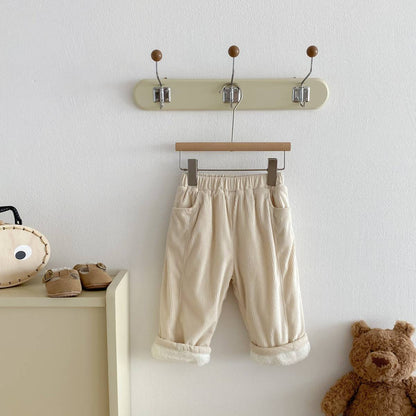 ロングパンツ・スウェットパンツ ロングパンツ コーデュロイ 裏ボア あったか レトロ ルーズシルエット 長ズボン【mh0011377】