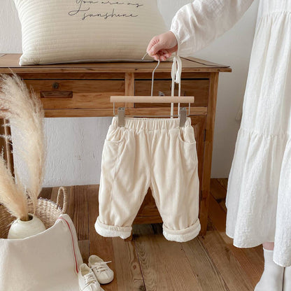 ロングパンツ・スウェットパンツ ロングパンツ コーデュロイ 裏ボア あったか レトロ ルーズシルエット 長ズボン【mh0011377】