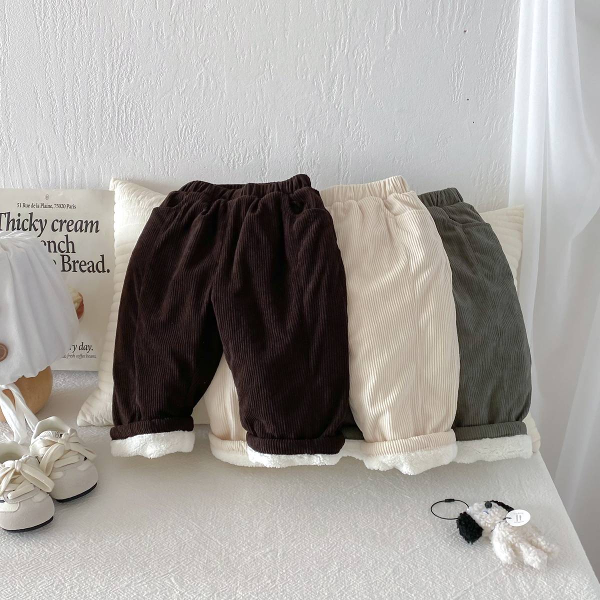 ロングパンツ・スウェットパンツ ロングパンツ コーデュロイ 裏ボア あったか レトロ ルーズシルエット 長ズボン【mh0011377】