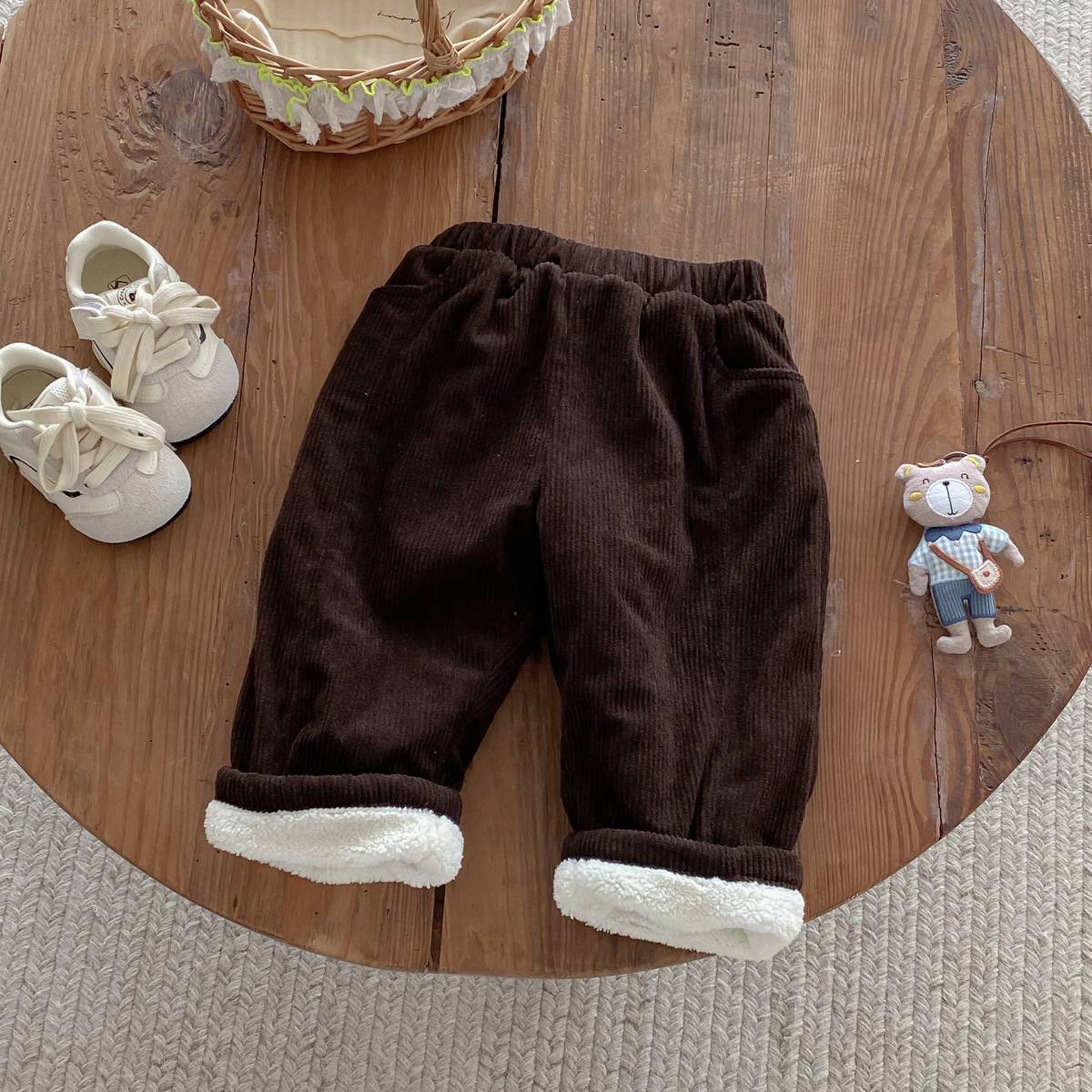 ロングパンツ・スウェットパンツ ロングパンツ コーデュロイ 裏ボア あったか レトロ ルーズシルエット 長ズボン【mh0011377】