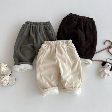 ロングパンツ・スウェットパンツ ロングパンツ コーデュロイ 裏ボア あったか レトロ ルーズシルエット 長ズボン【mh0011377】