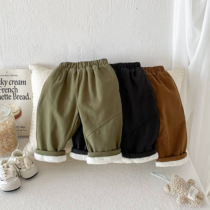 ロングパンツ・スウェットパンツ ロングパンツ 裏ボア あったか 保温 ルーズシルエット 無地 カジュアル 長ズボン【mh0011379】