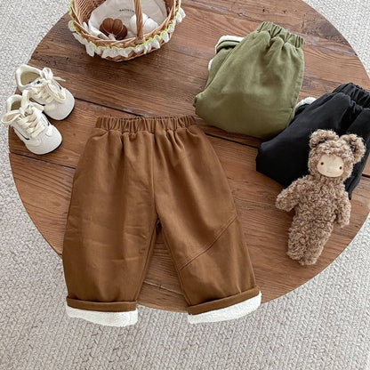 ロングパンツ・スウェットパンツ ロングパンツ 裏ボア あったか 保温 ルーズシルエット 無地 カジュアル 長ズボン【mh0011379】