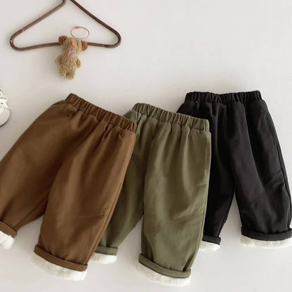 ロングパンツ・スウェットパンツ ロングパンツ 裏ボア あったか 保温 ルーズシルエット 無地 カジュアル 長ズボン【mh0011379】