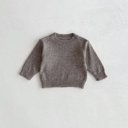 ニット・セーター 長袖セーター ニット プルオーバー ネップヤーン ゆったり シンプル ベーシック【mh0011382】