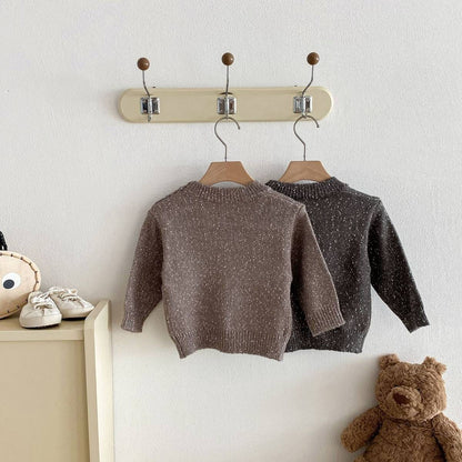 ニット・セーター 長袖セーター ニット プルオーバー ネップヤーン ゆったり シンプル ベーシック【mh0011382】