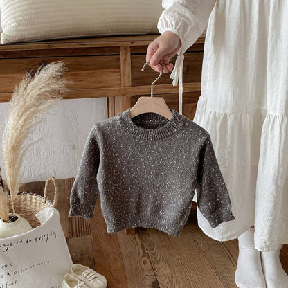 ニット・セーター 長袖セーター ニット プルオーバー ネップヤーン ゆったり シンプル ベーシック【mh0011382】